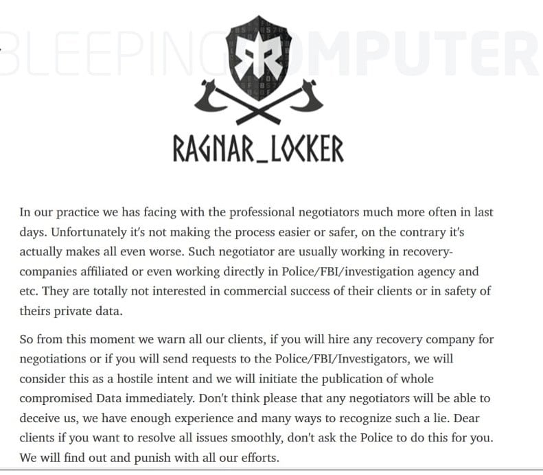 ragnar locker threat