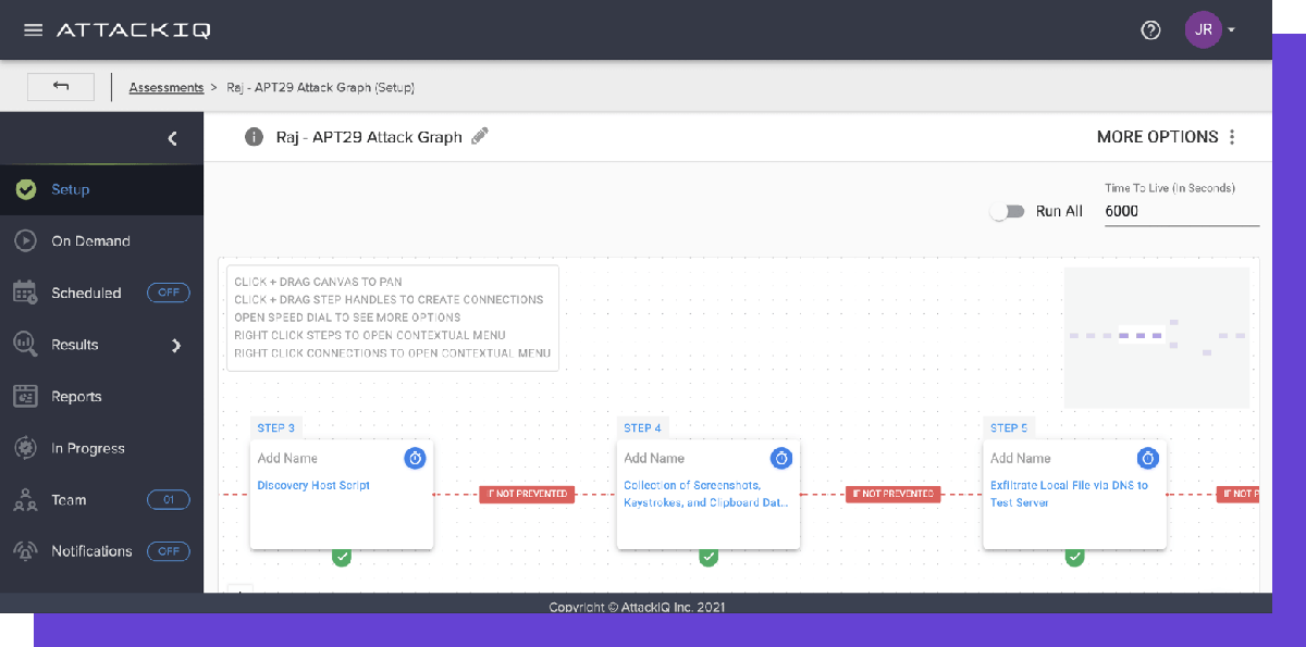 AttackIQ setup interface