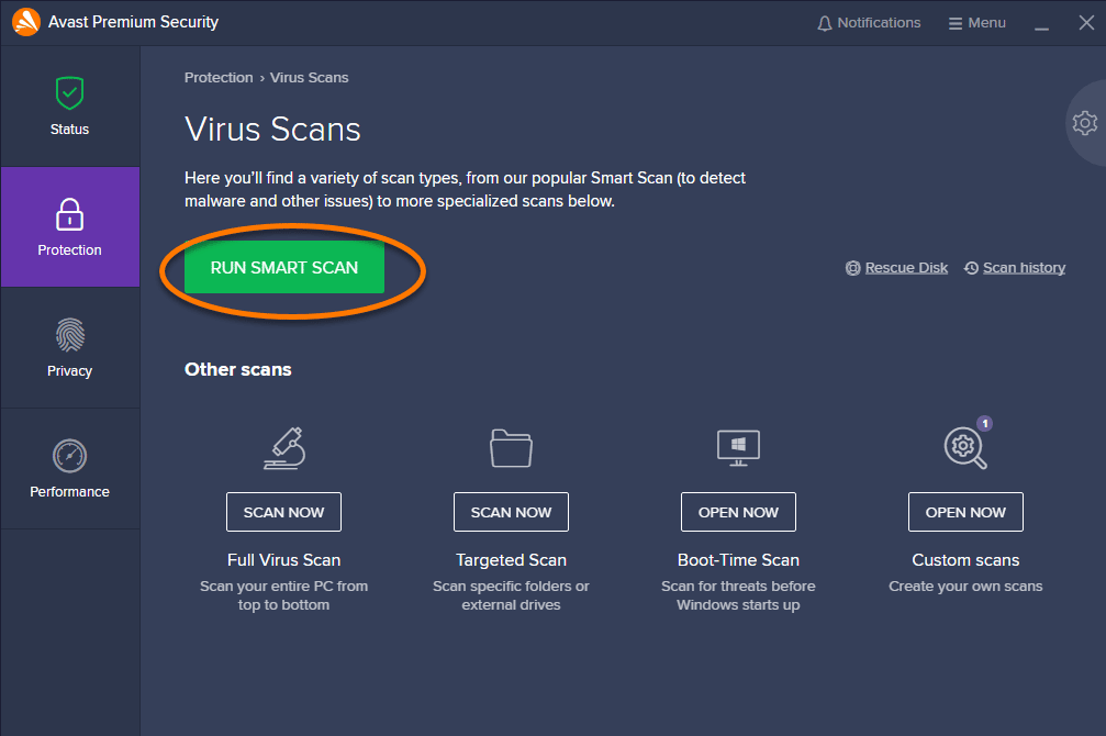 Avast antivirus software.