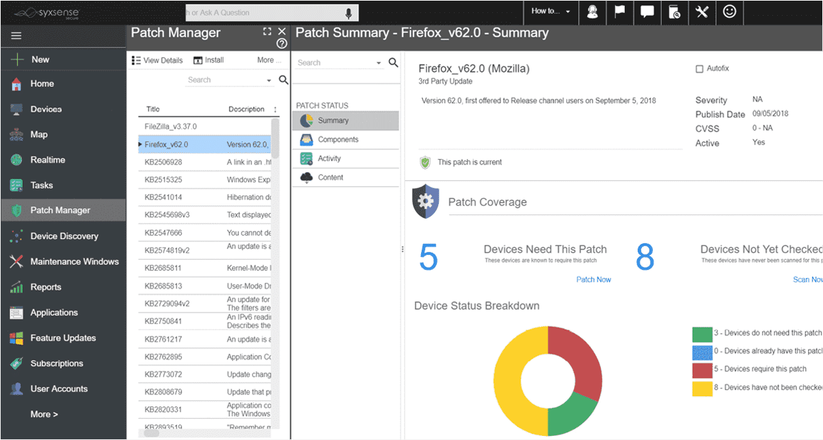 Syxsense Active Manager interface