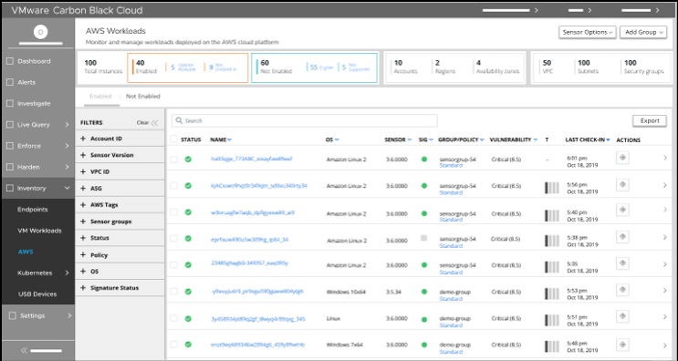 VMware Carbon Black unified visibility workflow